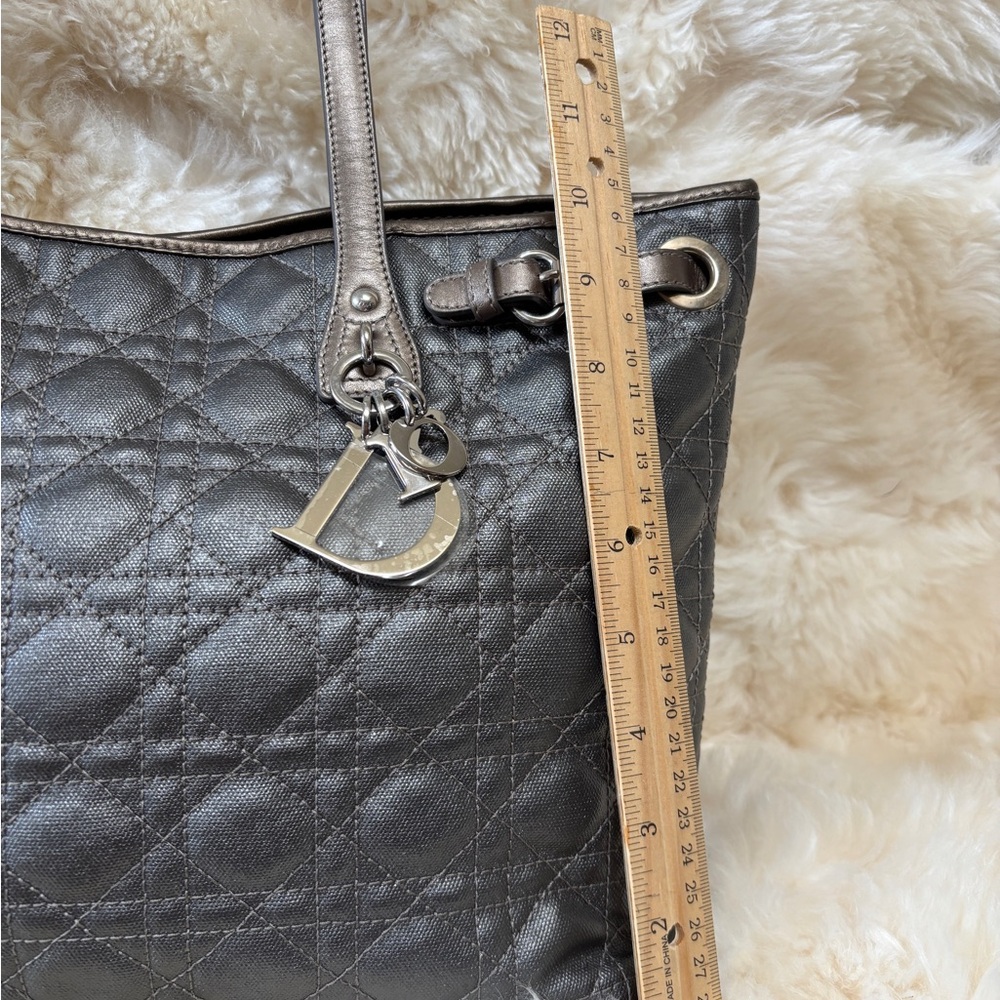 Authentic Grey Christian Dior Panarea Tote with Charm - Picture 3 of 13